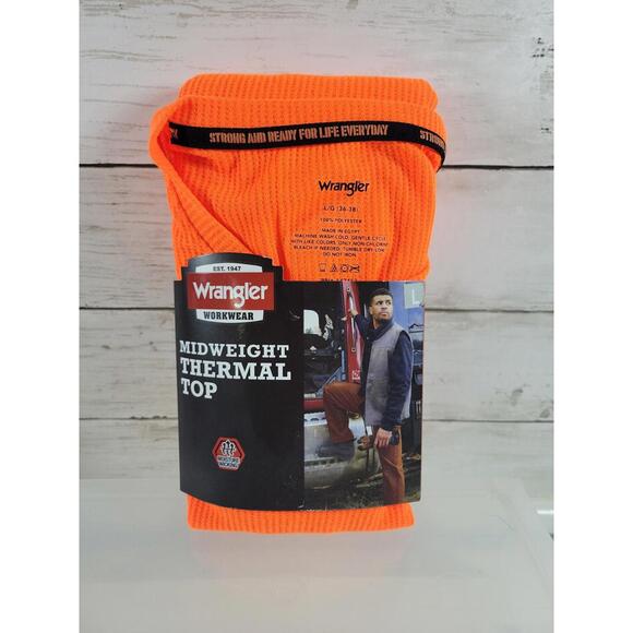 Wrangler Midweight Thermal Top Large Orange NEW! - Picture 1 of 3